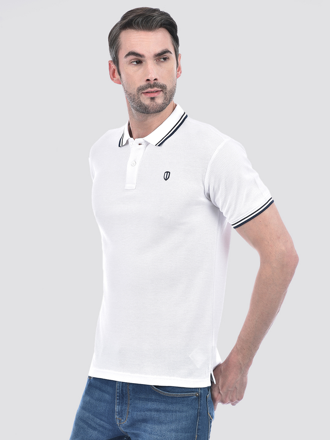Numero Uno Men White Polo T-Shirt
